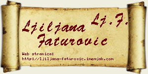 Ljiljana Faturović vizit kartica